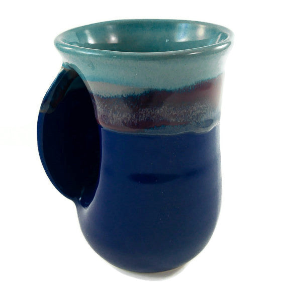 Handmade pottery Handwarmer Tea/coffee Ceramic Mug - Left Hand