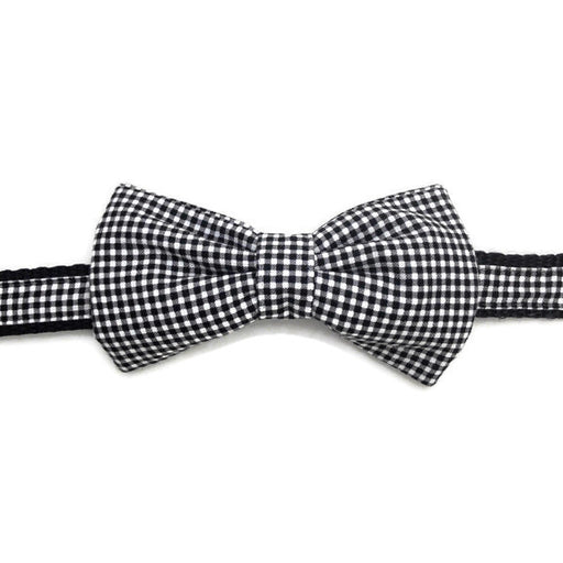 Dog Collar - Black Gingham Bow Tie - Medium