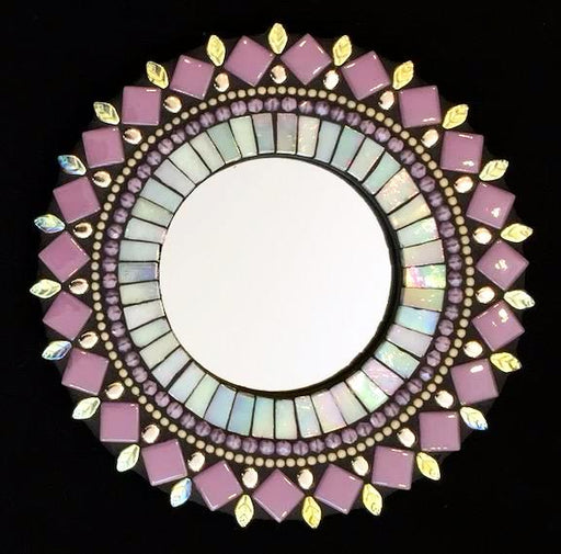 Mirror - Round - 7" - Turquoise & Purple