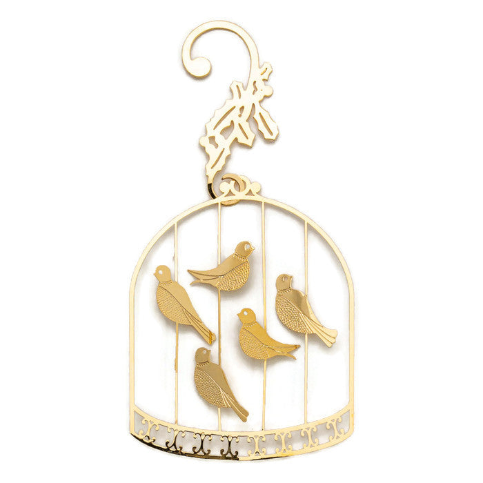 Ornament - Gold Plated Birdcage