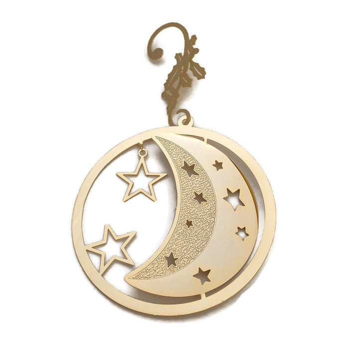 Ornament - Gold Plated Moon & Stars