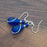 Earrings - Teardrop Wire Wrapped - Cobalt