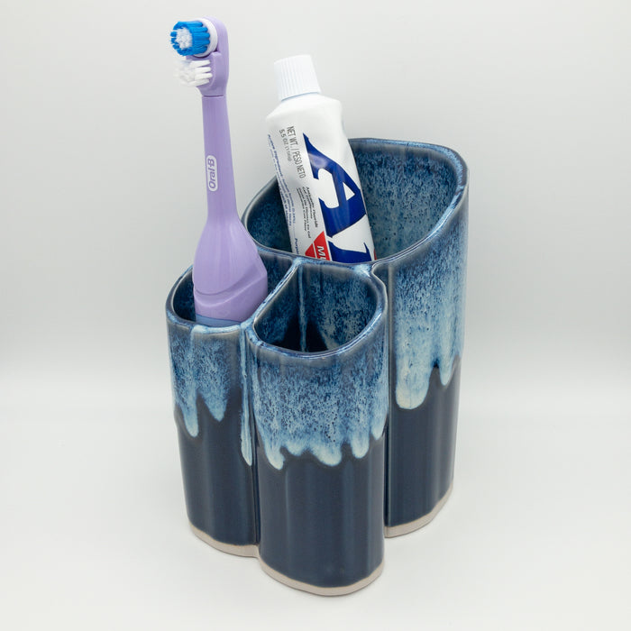 Dual Toothbrush Holder - Navy