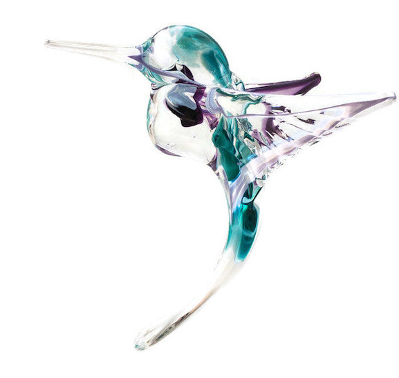 Glass Hummingbird - Purple & Teal