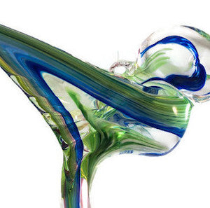 Glass Hummingbird - Cobalt & Lime