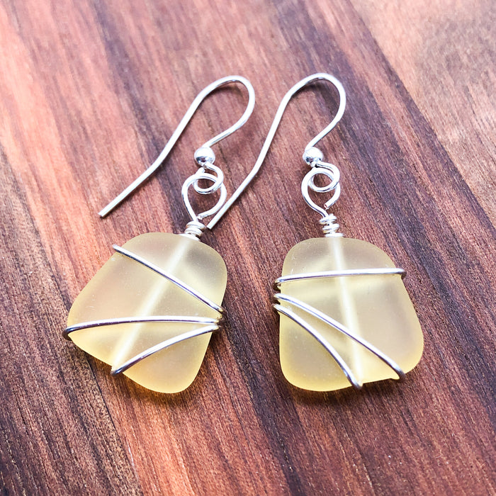 Earrings - Freeform Wraps - Small - Yellow