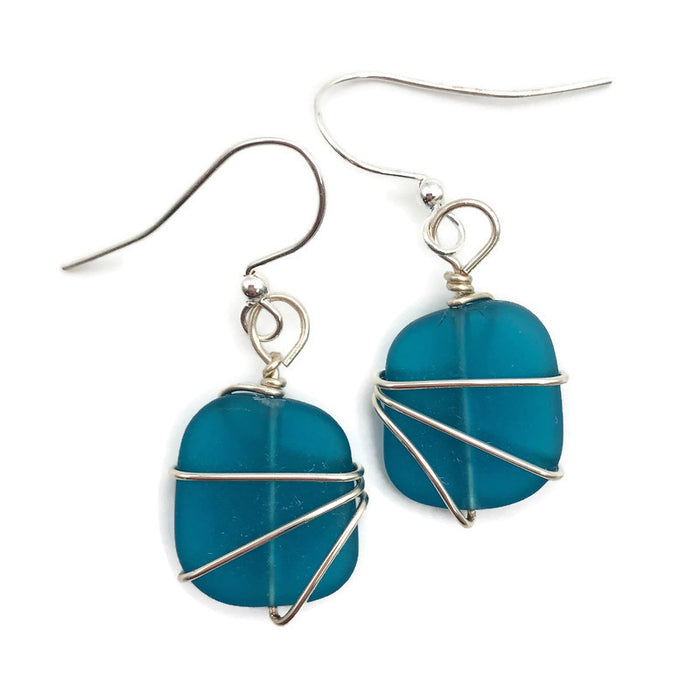 Earrings - Freeform Wraps - Small - Teal