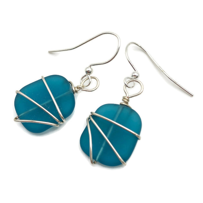 Earrings - Freeform Wraps - Small - Teal