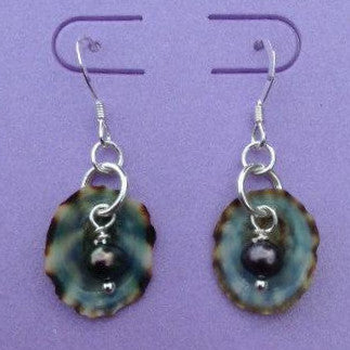 Earrings - Anna - Peacock Pearl - Sterling Silver