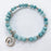Gemstone Wrap Bracelet - Apatite - Matte - Wave Charm