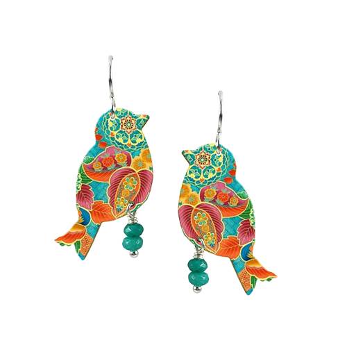 Earrings - Bird of Paradise with Beads - EA31