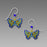 Earrings - Blue and Yellow Butterfly - 2006