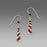Earrings - Lighthouse in Red and White with Rhinestone - 1150