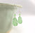 Earrings - Teardrop Wire Wrapped - Green Peridot