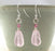 Earrings - Teardrop Wire Wrapped - Soft Pink