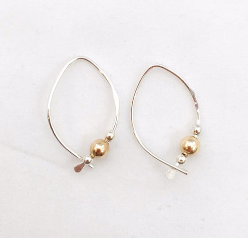 Earrings - Wishbone - Small - SS - Gold Ball