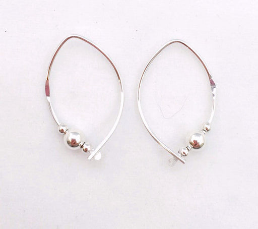 Earrings - Wishbone - Small - SS - Silver Ball