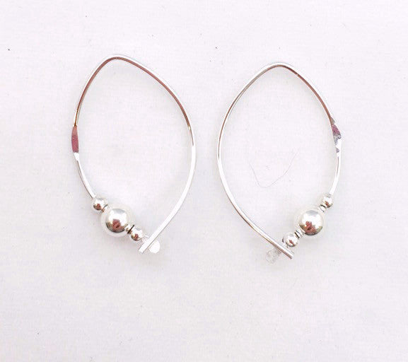 Earrings - Wishbone - Small - SS - Silver Ball