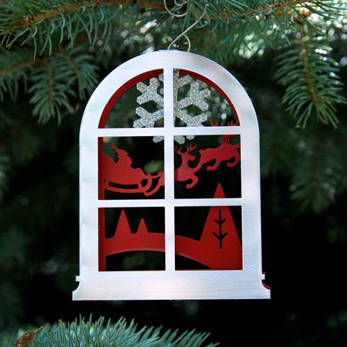 Ornament - Window View Sleigh