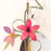 Hanging - Feathers with Flowers - Red White Purple Flowers - W-315F