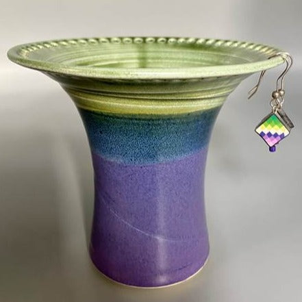 Earring Pedestal - Lime/Purple