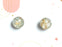 Earrings - Crushed Mother of Pearl and Gold Leaf - 6mm Post