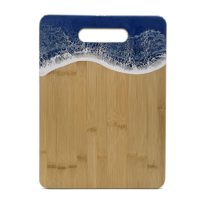 Ocean Wave Cutting Board - Ocean Blue - Vertical