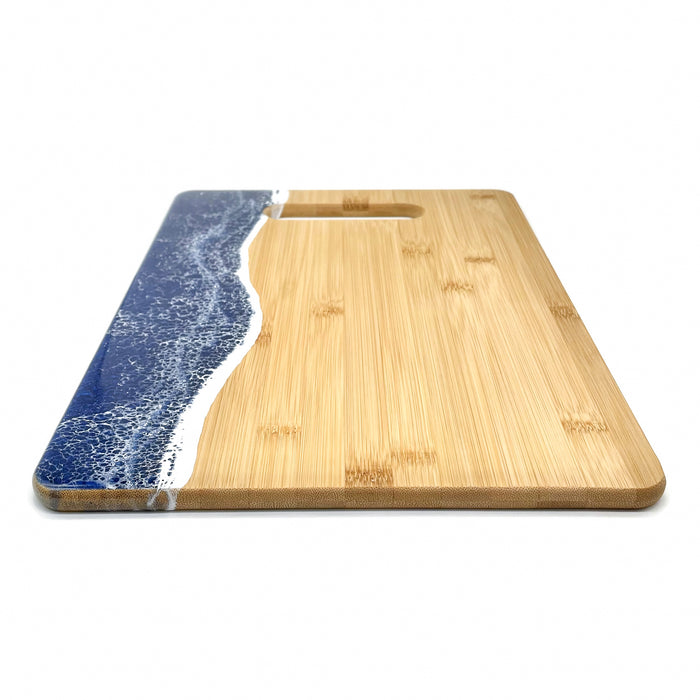 Ocean Wave Cutting Board - Medium - Ocean Blue - Horizontal