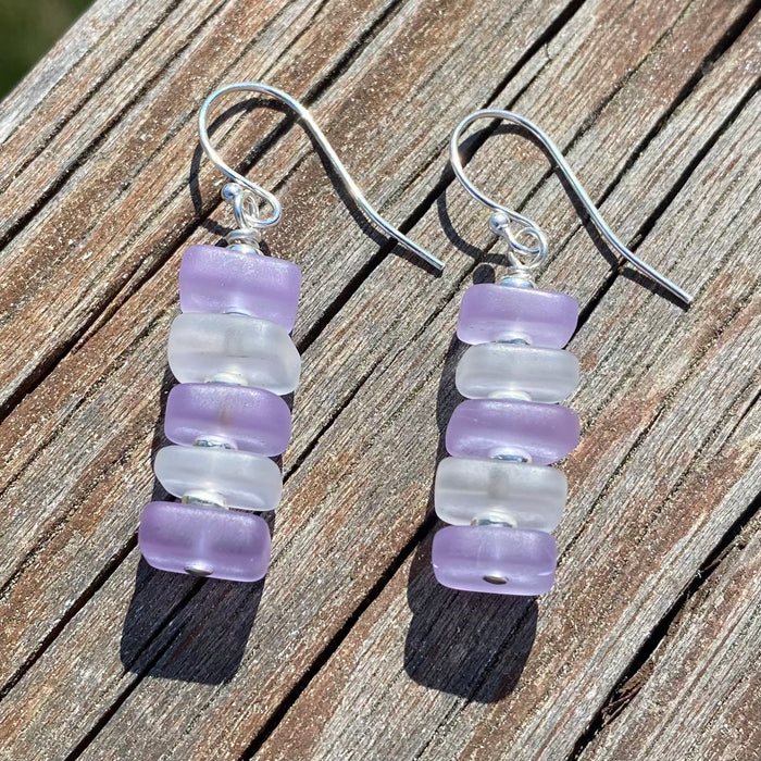 Earrings - Squares - Lavender/White - SLS