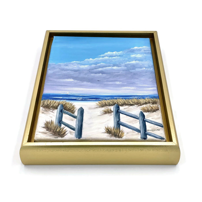 Original - Framed - 8x10 - Oil - Beach Path & Fence - 224