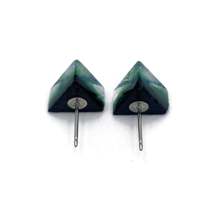 Earrings - Triangle Post - Teal Green - 0125.20TL
