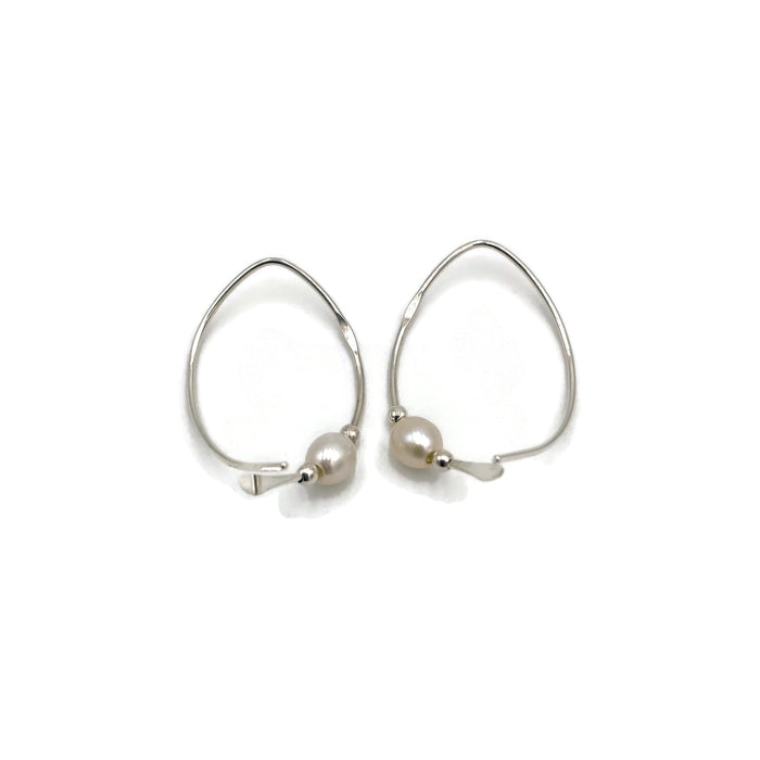 Earrings - Wishbone - Medium - SS - Pink Pearl