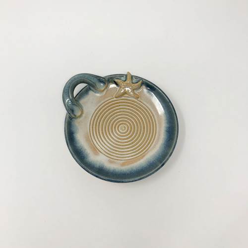 Shell Shape Garlic Grater/Dipping Plate Ceramic