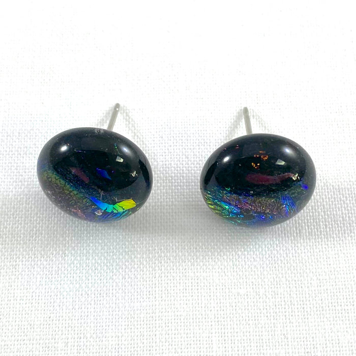 Earrings - Medium Dot - Rainbow Purple - 0105.30RP