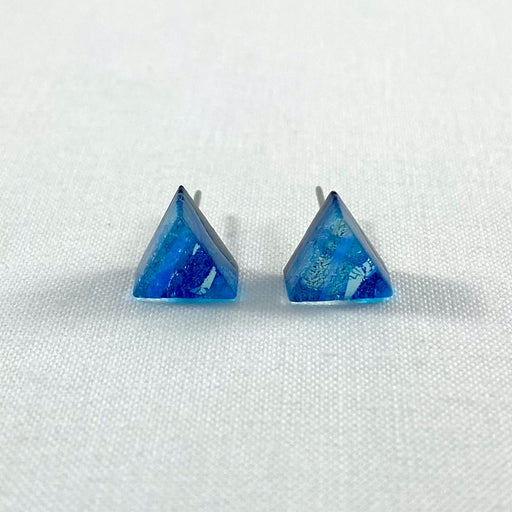 Earrings - Triangle Post - Sea Blue - 0125.90SB