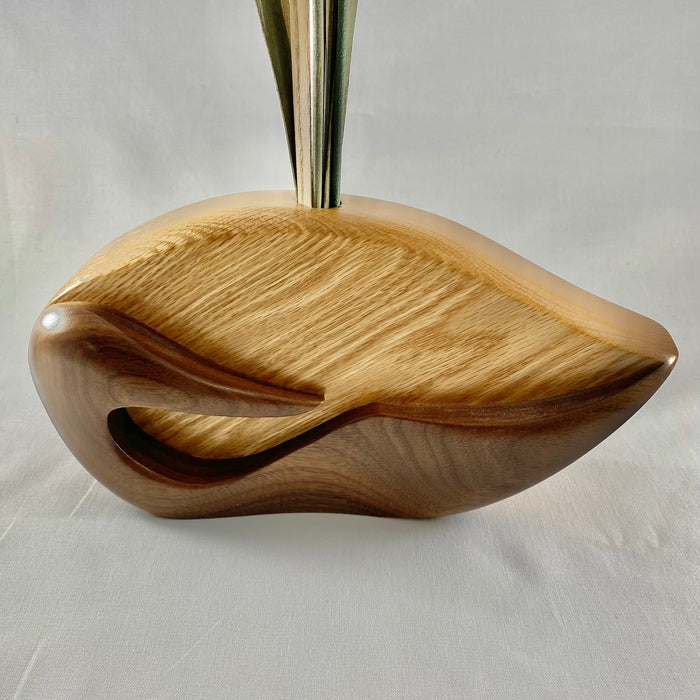 Standing - Bird at Rest - Dark Brown, White and Blue Flowers - 162-F MB-C/DT/TR-B