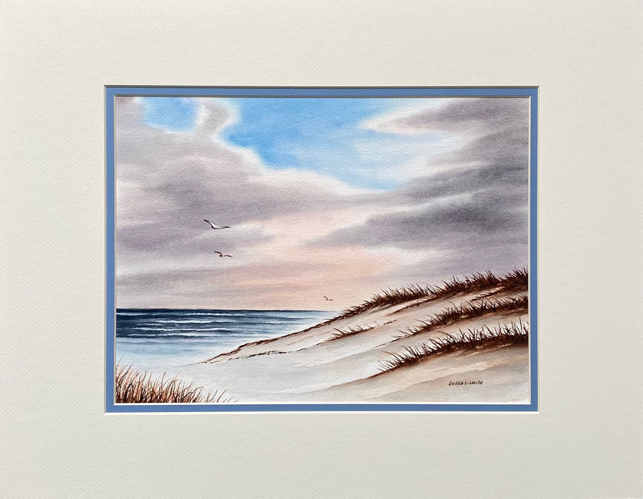 Original - 14x18 - Watercolor - Nauset Dunes - Blue Matte