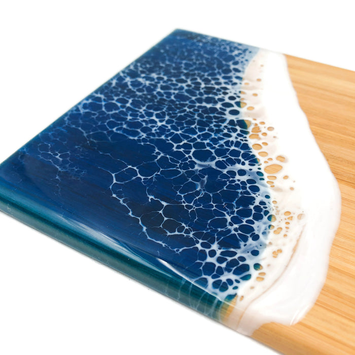 Ocean Wave Cheese Board - Ocean Blue - Vertical