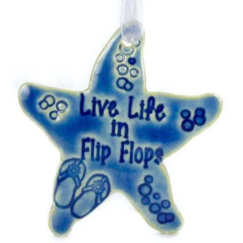 Ornament - Live Life in Flip Flops - Blue