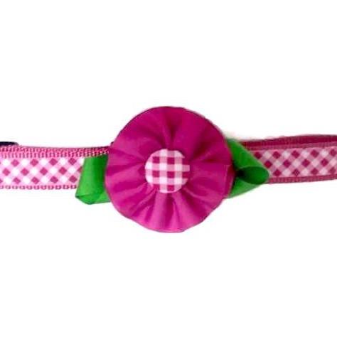 Dog Collar - Pink Flower - Extra Small