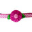 Dog Collar - Pink Gingham Pink Flower - Large