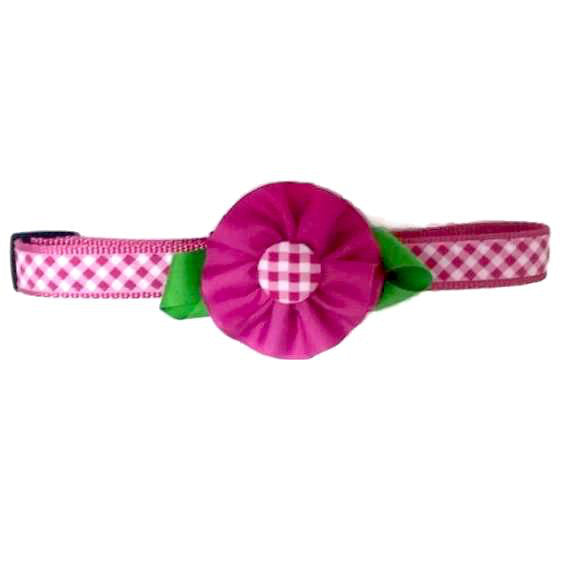 Dog Collar - Pink Flower - Extra Small