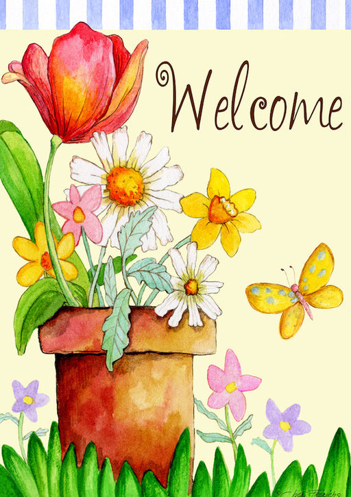 Garden Flag - Potted Welcome - 112575