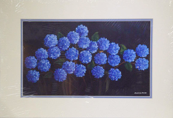 Print - 15x22 - Hydrangea Bouquet - Blue Matte