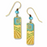 Earrings - Sky Blue & Gold Column with Fields Overlay - 7359