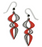 Earrings - Ruby and Black Filigree Double Helix - 7417