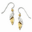Earrings - Gold and Silver Tone Leaves - 1152