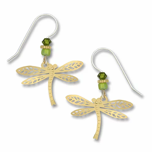 Earrings - Gold Dragonfly - 1368