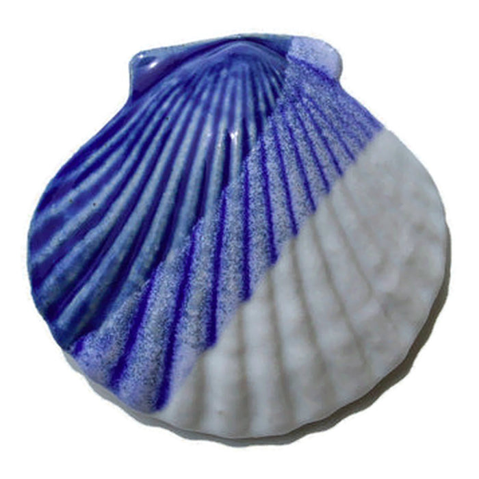 Shell Paperweight - Cobalt Blue and White