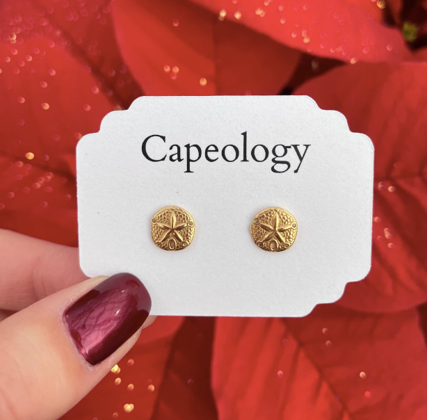 Earrings - Gold Sand Dollar Stud - CPGY